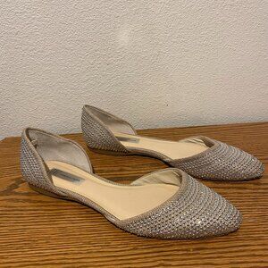 INC International Concepts Silver Nude Ballet Flats